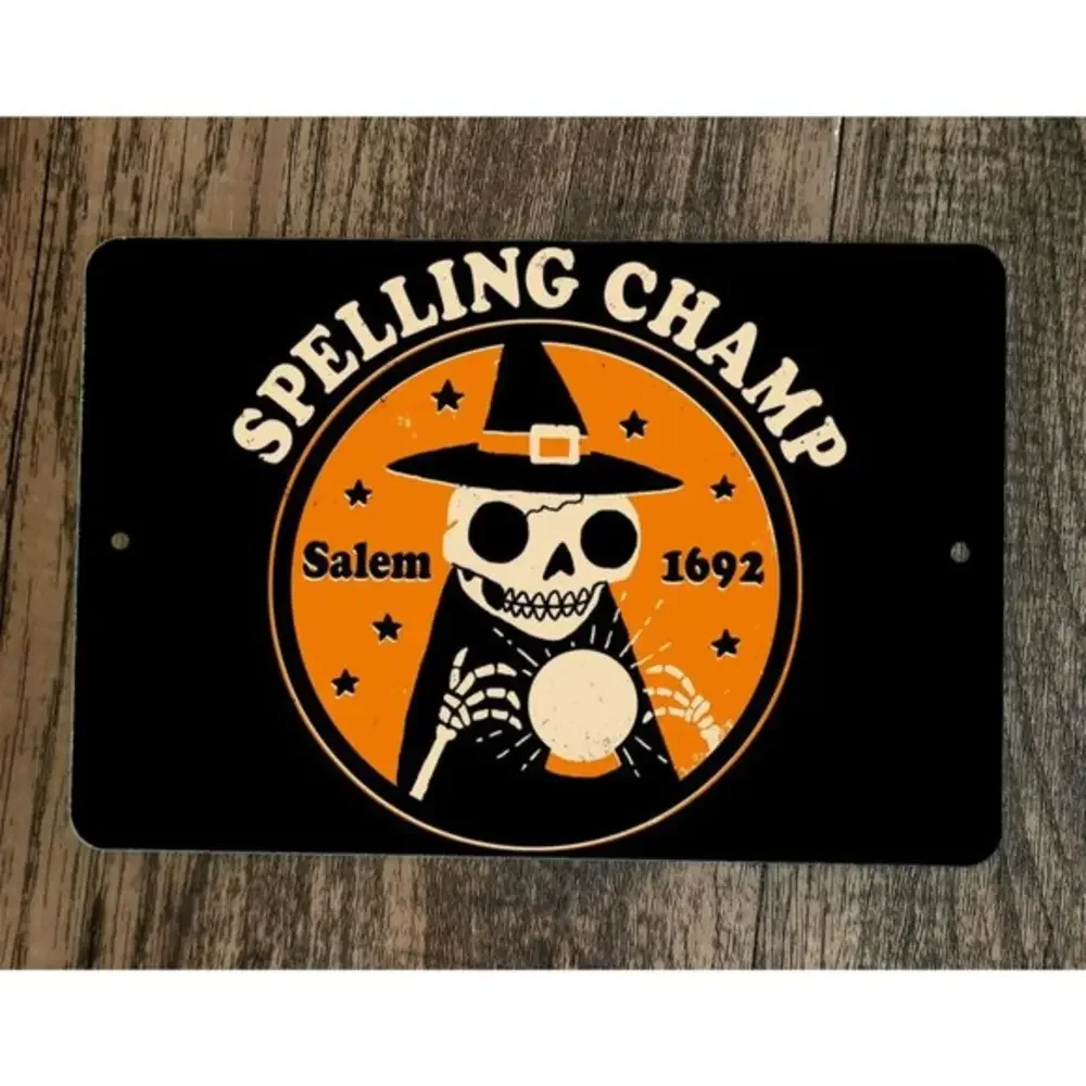 Spelling Champ‎ Salem 1692 Witch 8x12 Metal Wall Sign Poster